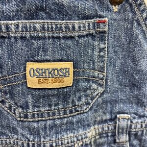 OshKosh‎ B'gosh Baby Denim Overalls Plaid Lining Size L 6/9 Months